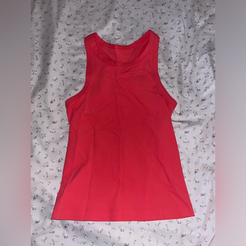 lululemon size 2 align racer back tank top waist length in color glaze pink